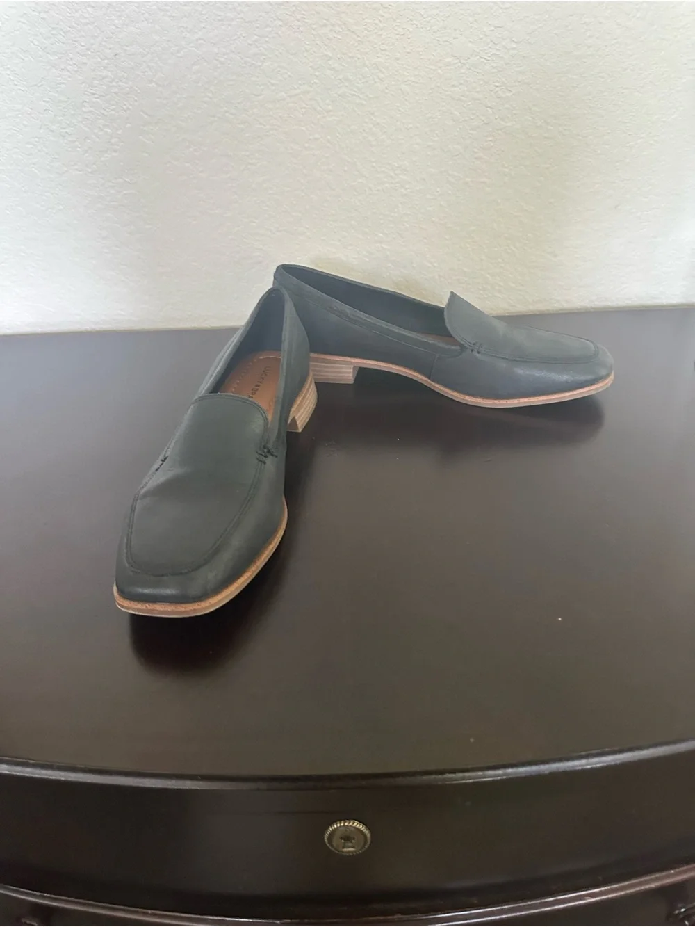 Lucky Brand Black Leather Slip-On Loafers